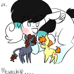 Size: 550x550 | Tagged: safe, artist:ask-angel-moondust, imported from derpibooru, oc, oc only, oc:nursery rhyme, oc:prosecutie, oc:snowflake, earth pony, pegasus, pony, unicorn, doll, simple background, toy, white background