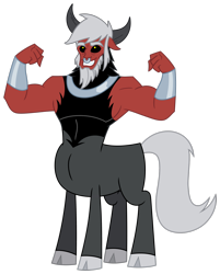 Size: 3066x3822 | Tagged: safe, artist:mlgtrap, imported from derpibooru, lord tirek, centaur, taur, antagonist, cloven hooves, human face, male, nose piercing, piercing, simple background, solo, transparent background, vector, white hair