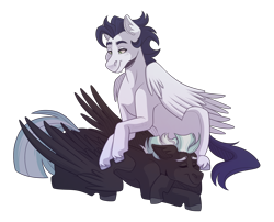 Size: 3100x2500 | Tagged: safe, artist:monnarcha, imported from derpibooru, soarin', thunderlane, pegasus, pony, eyes closed, gay, lying down, male, prone, shipping, simple background, soarilane, stallion, transparent background