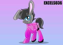 Size: 1122x793 | Tagged: safe, artist:excelso36, imported from ponybooru, oc, oc only, oc:toxic plunge, bunny ears, clothes, fetish, hypnosis, hypnotized, latex, latex suit, rubber, rubber suit