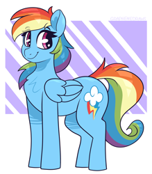 Size: 2744x3136 | Tagged: safe, artist:graphenescloset, imported from derpibooru, rainbow dash, pegasus, pony, chest fluff, looking at you, smiling, solo