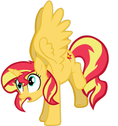 Size: 5962x6332 | Tagged: safe, alternate version, artist:benpictures1, imported from ponybooru, sunset shimmer, alicorn, pony, series:shimmerverse, equestria girls, equestria girls (movie), alicornified, alternate timeline, alternate universe, cute, female, mare, race swap, shimmerbetes, shimmercorn, simple background, solo, transparent background, vector