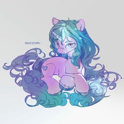 Size: 2000x2000 | Tagged: safe, artist:laymy, imported from derpibooru, izzy moonbow, pony, unicorn, bracelet, colored hooves, female, friendship bracelet, g5, jewelry, looking at you, mare, simple background, smiling, smiling at you, solo, unshorn fetlocks, white background