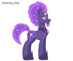 Size: 3000x2500 | Tagged: safe, artist:zendora, imported from twibooru, oc, oc only, oc:nocturne comet, earth pony, pony, beard, cutie mark, earth pony oc, ethereal mane, facial hair, frown, hoof shoes, image, jewelry, male, png, profile, regalia, short tail, simple background, solo, stallion, starry mane, third eye, triclops, white background, wip