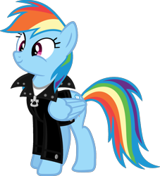 Size: 1600x1764 | Tagged: safe, artist:iamaveryrealperson, edit, imported from derpibooru, vector edit, rainbow dash, pegasus, pony, 2021, clothes, female, folded wings, jacket, leather, leather jacket, looking at someone, looking at something, mare, ms paint, simple background, smiling, solo, transparent background, vector, wings