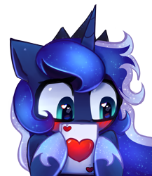 Size: 2425x2800 | Tagged: safe, artist:opal_radiance, imported from derpibooru, oc, alicorn, pony, commission, heart, heart eyes, kofi, prince luna, rule 63, solo, wingding eyes, your character here