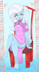 Size: 2745x5014 | Tagged: safe, alternate version, artist:batipin, imported from derpibooru, trixie, equestria girls, chinese dress, clothes, dress, gradient background, multiple variants, solo