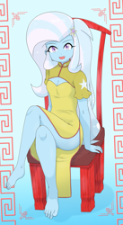 Size: 2745x5014 | Tagged: safe, alternate version, artist:batipin, imported from derpibooru, trixie, equestria girls, chinese dress, clothes, dress, gradient background, multiple variants, solo