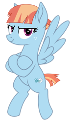 Size: 1280x2144 | Tagged: safe, artist:twilyisbestpone, imported from derpibooru, windy whistles, pegasus, pony, bipedal, crossed arms, determined, determined look, determined smile, female, flying, freckles, mare, simple background, solo, spread wings, transparent background, wings