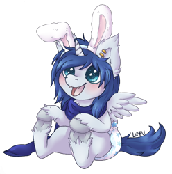 Size: 1260x1272 | Tagged: source needed, safe, artist:liffu, imported from derpibooru, oc, oc only, oc:prince nova, alicorn, baby, cute, diaper, ear fluff, hooves, spread wings, wings