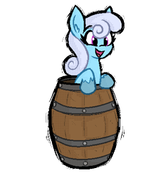 Size: 413x437 | Tagged: safe, artist:daze, imported from derpibooru, linky, shoeshine, earth pony, pony, barrel, female, happy, mare, open mouth, open smile, simple background, smiling, solo, transparent background