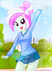 Size: 1052x1437 | Tagged: safe, artist:charliexe, imported from derpibooru, oc, oc only, oc:rosemile mulberry, human, equestria girls, clothes, skirt, smiling