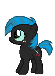 Size: 433x600 | Tagged: artist needed, safe, anonymous artist, imported from derpibooru, babs seed, queen chrysalis, earth pony, pony, female, filly, foal, freckles, palette swap, recolor, smiling, solo, solo female