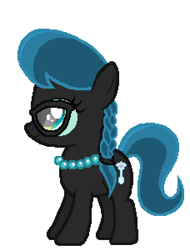 Size: 456x601 | Tagged: artist needed, safe, anonymous artist, imported from derpibooru, queen chrysalis, silver spoon, earth pony, pony, female, filly, foal, glasses, jewelry, necklace, palette swap, pearl necklace, recolor, smiling, solo, solo female