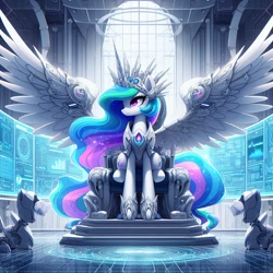 Size: 1024x1024 | Tagged: safe, imported from derpibooru, princess celestia, alicorn, pony, ai content, ai generated, solo