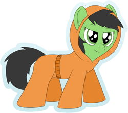 Size: 2466x2180 | Tagged: safe, artist:craftycirclepony, imported from derpibooru, oc, oc:filly anon, pony, badge, clothes, female, filly, foal, lidded eyes, looking at you, solo