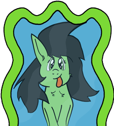 Size: 1247x1376 | Tagged: safe, artist:craftycirclepony, imported from derpibooru, oc, oc only, oc:filly anon, earth pony, pony, distortion, female, filly, foal, mirror, silly, solo, tongue out