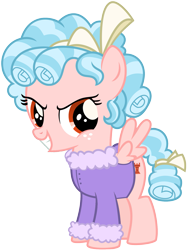 Size: 1285x1705 | Tagged: safe, edit, imported from derpibooru, cozy glow, pegasus, pony, clothes, cozybetes, cute, evil grin, female, filly, foal, grin, simple background, smiling, solo, transparent background, winter outfit