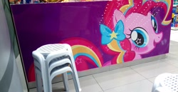 Size: 3840x1986 | Tagged: safe, imported from derpibooru, pinkie pie, chair, irl, photo