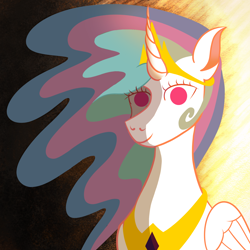 Size: 2000x2000 | Tagged: safe, artist:blankedsoul, imported from derpibooru, princess celestia, alicorn, pony, bust, looking at you, portrait, simple, simple background, smiling, smiling at you, solo