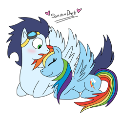 Size: 739x720 | Tagged: safe, artist:dasher666, artist:metaknightxmark, edit, imported from derpibooru, rainbow dash, soarin', pegasus, pony, female, male, mare, shipping, soarindash, stallion, straight