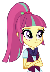 Size: 831x1201 | Tagged: safe, edit, edited screencap, imported from derpibooru, screencap, sour sweet, human, equestria girls, background removed, crossed arms, looking at something, png, simple background, solo, transparent background