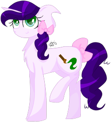 Size: 1797x1969 | Tagged: safe, artist:gallantserver, imported from derpibooru, oc, oc:purple palette, pony, unicorn, bow, female, mare, simple background, solo, tail, tail bow, transparent background
