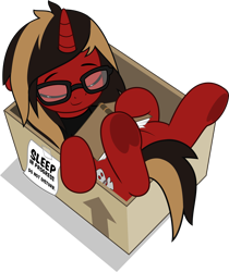 Size: 4201x5000 | Tagged: safe, artist:jhayarr23, imported from derpibooru, oc, oc only, pony, unicorn, all time low, book, box, commission, dyed mane, dyed tail, glasses, horn, jack barakat, lying down, male, on back, ponified, simple background, sleeping, smiling, solo, stallion, tail, transparent background, underhoof, ych result