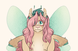 Size: 2300x1526 | Tagged: safe, artist:super-lemon-sama, imported from derpibooru, fluttershy, flutter pony, pony, cute, eyebrows, eyebrows visible through hair, female, hair over one eye, incoming hug, looking at you, mare, shyabetes, simple background, smiling, smiling at you, solo, species swap, unshorn fetlocks, white background