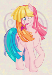 Size: 1056x1506 | Tagged: safe, artist:pigeorgien, imported from derpibooru, earth pony, pony, female, g3, g3.5, mare, mouth hold, paintbrush, solo, toola-roola