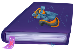 Size: 5712x3751 | Tagged: safe, artist:saphypone, imported from derpibooru, oc, oc only, oc:skittle, pegasus, pony, book, bookmark, micro, sleeping, solo, tiny, tiny ponies