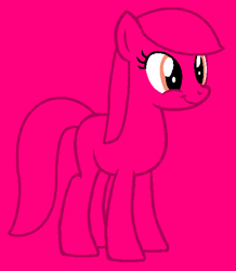 Size: 484x554 | Tagged: safe, artist:beanbases, artist:spitfirethepegasusfan39, earth pony, pony, adult blank flank, base used, blank flank, g4, magenta background, male, mr. greedy, mr. men, ponified, simple background, smiling, solo, stallion