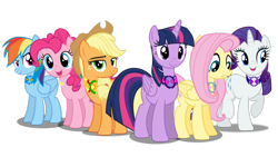 Size: 1280x720 | Tagged: safe, artist:bluemario11, imported from derpibooru, applejack, fluttershy, pinkie pie, rainbow dash, rarity, twilight sparkle, alicorn, earth pony, pegasus, pony, unicorn, ben 10, female, omnitrix, simple background, transparent background, twilight sparkle (alicorn)