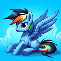 Size: 1024x1024 | Tagged: safe, imported from derpibooru, oc, ai content, ai generated, bing, offspring, parent:rainbow dash, parent:soarin', parents:soarindash, prompter:*rainbow dash*