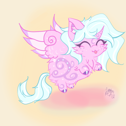 Size: 3000x3000 | Tagged: safe, artist:umbrapone, imported from derpibooru, oc, alicorn, :p, adoptable, chest fluff, chibi, ear fluff, swirls, tongue out