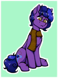 Size: 1500x2000 | Tagged: safe, artist:ismim_art, imported from derpibooru, oc, oc only, oc:starset, earth pony, clothes, scarf, simple background, solo