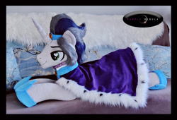 Size: 1280x869 | Tagged: safe, artist:purplenebulastudios, imported from derpibooru, king sombra, pony, good king sombra, irl, lying down, photo, plushie, prone, solo