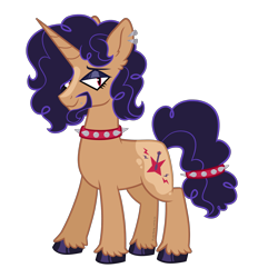 Size: 2400x2587 | Tagged: safe, artist:pink-pone, imported from derpibooru, oc, oc:hardtack, pony, unicorn, choker, male, simple background, solo, spiked choker, stallion, transparent background