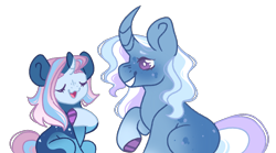 Size: 1490x826 | Tagged: safe, artist:pixiesimm, imported from derpibooru, trixie, oc, oc:full moon, pony, unicorn, curved horn, female, filly, foal, horn, simple background, transparent background