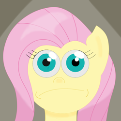 Size: 2048x2048 | Tagged: safe, artist:cosmicwaves35, imported from derpibooru, fluttershy, pegasus, flutterstare, looking at you, reference, spongebob reference, spongebob squarepants, stare, watching