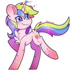 Size: 2500x2500 | Tagged: safe, artist:elevantia, imported from derpibooru, holly dash, pony, unicorn, cute, female, hollybetes, mare, rainbow power, raised hoof, simple background, transparent background