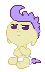 Size: 258x414 | Tagged: safe, artist:3d4d, imported from derpibooru, cream puff, earth pony, pony, baby, baby pony, cream puff is not amused, creambetes, cute, female, filly, foal, simple background, solo, unamused, white background