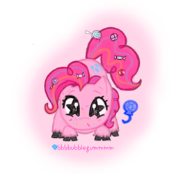 Size: 750x750 | Tagged: safe, artist:bbubblegumm, imported from derpibooru, pinkie pie, earth pony, pony, cloven hooves, female, looking at you, mare, solo