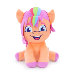 Size: 1024x1024 | Tagged: safe, imported from derpibooru, sunny starscout, earth pony, blue eyes, chibi, g5, looking at you, malaysia, merchandise, multicolored hair, official, philippines, photo, plushie, rainbow hair, singapore, sitting, smiling, smiling at you, thailand, toy
