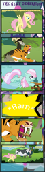 Size: 1664x6348 | Tagged: safe, artist:shootingstarsentry, imported from derpibooru, chimera sisters, fluttershy, oc, oc:lilypad, oc:nightshade (digimonlover101), changepony, chimera, cow, hybrid, pony, comic:the next generation, chair, interspecies offspring, multiple heads, offspring, parent:doctor caballeron, parent:fluttershy, parent:king sombra, parent:queen chrysalis, parents:caballershy, parents:chrysombra, three heads