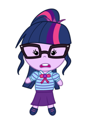 Size: 2131x2964 | Tagged: safe, artist:kromah, imported from derpibooru, sci-twi, twilight sparkle, human, equestria girls, female, glasses, looking at you, loopy, meme, nerd, pororo the little penguin, simple background, solo, transparent background