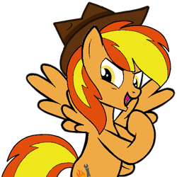 Size: 546x546 | Tagged: safe, artist:noi kincade, imported from derpibooru, oc, oc only, oc:firey ratchet, pegasus, pony, fedora, hat, male, raised hoof, simple background, solo, transparent background