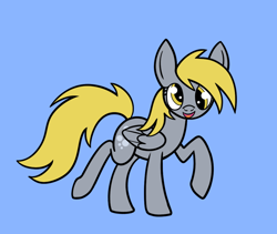 Size: 994x838 | Tagged: safe, artist:acura, imported from derpibooru, derpy hooves, pegasus, blue background, female, mare, simple background, solo