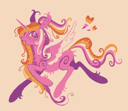 Size: 1498x1294 | Tagged: safe, artist:webkinzworldz, imported from derpibooru, princess cadance, alicorn, pony, alternate color palette, female, heart, heart eyes, lesbian, lesbian pride flag, pride, pride flag, simple background, spread wings, wingding eyes, wings, yellow background