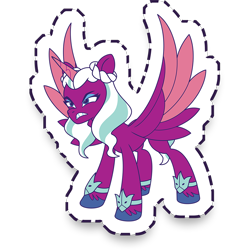 Size: 1024x1024 | Tagged: safe, imported from derpibooru, opaline arcana, alicorn, pony, angry, g5, gameloft, my little pony: mane merge, simple background, solo, spread wings, transparent background, wings